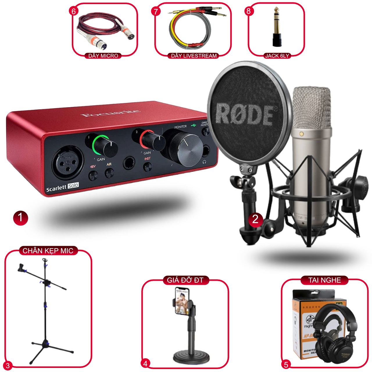 Combo Sound Card Focusrite Solo Gen3 Và Micro Thu Âm NT1-A