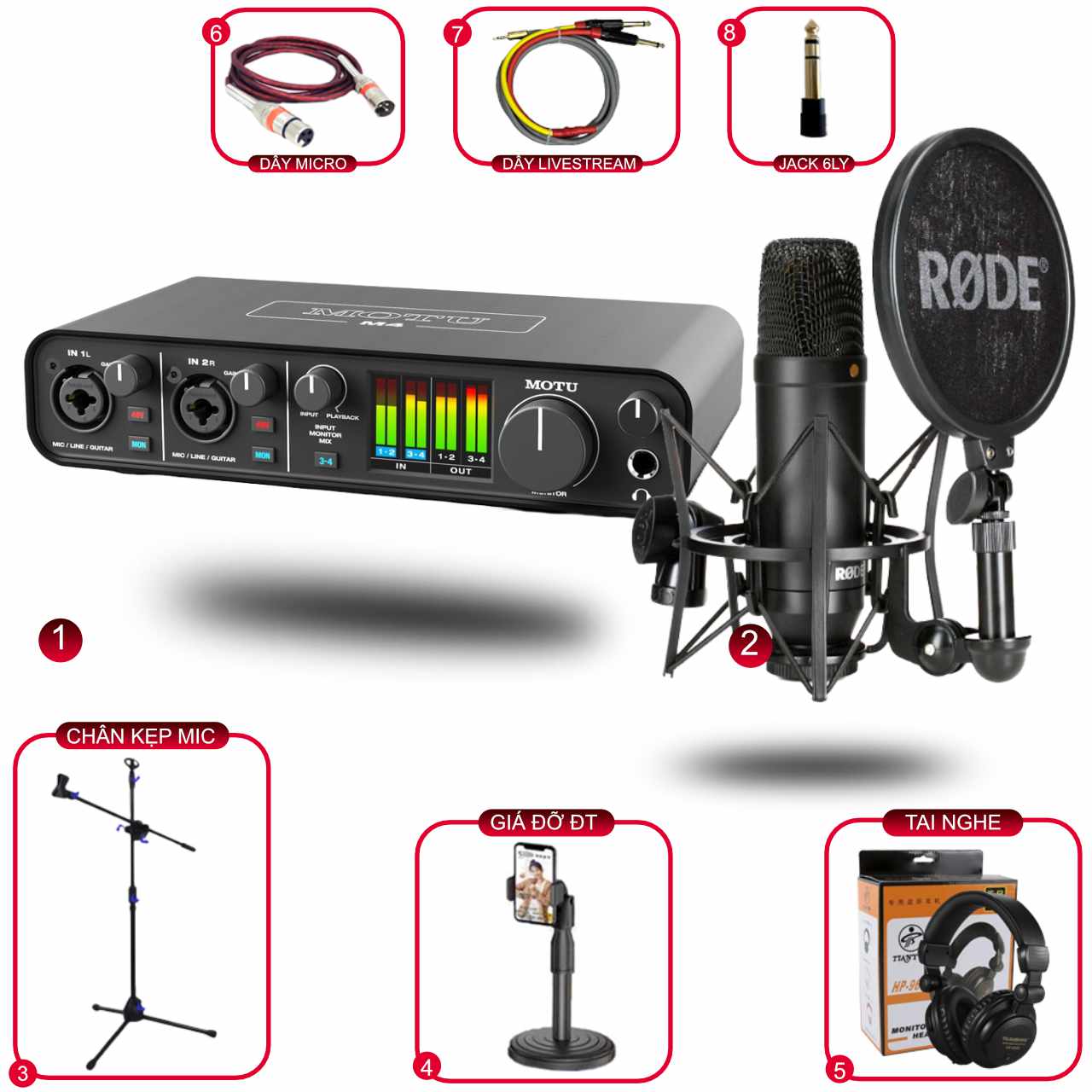 Combo Thu Âm Motu M4 Và Micro Rode NT1 Kit