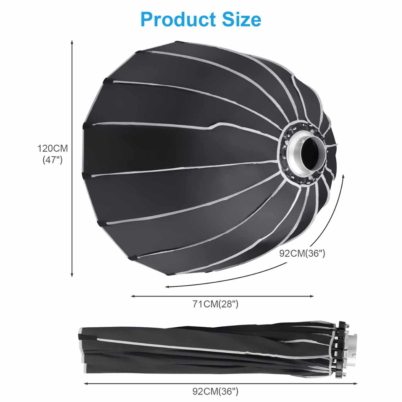 Softbox Parabolic 70cm kèm lưới chính hãng PA70CM
