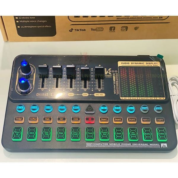Combo Sound Card K500 Auto Tune 2021 Và Micro MA87 Cực Nhạy