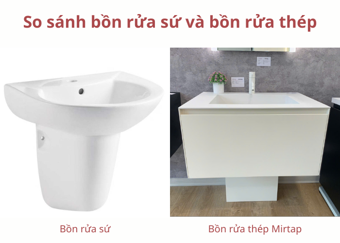 Chậu vệ sinh thép khác chậu vệ sinh sứ ở đâu?