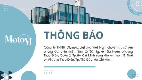 MotoM Việt Nam thông báo thay đổi trụ sở văn phòng đại diện TP.HCM