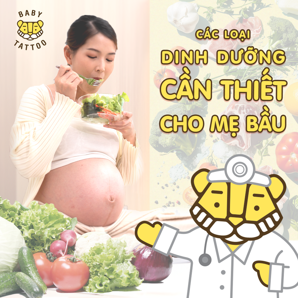 Các loại dinh dưỡng cần thiết cho mẹ bầu.