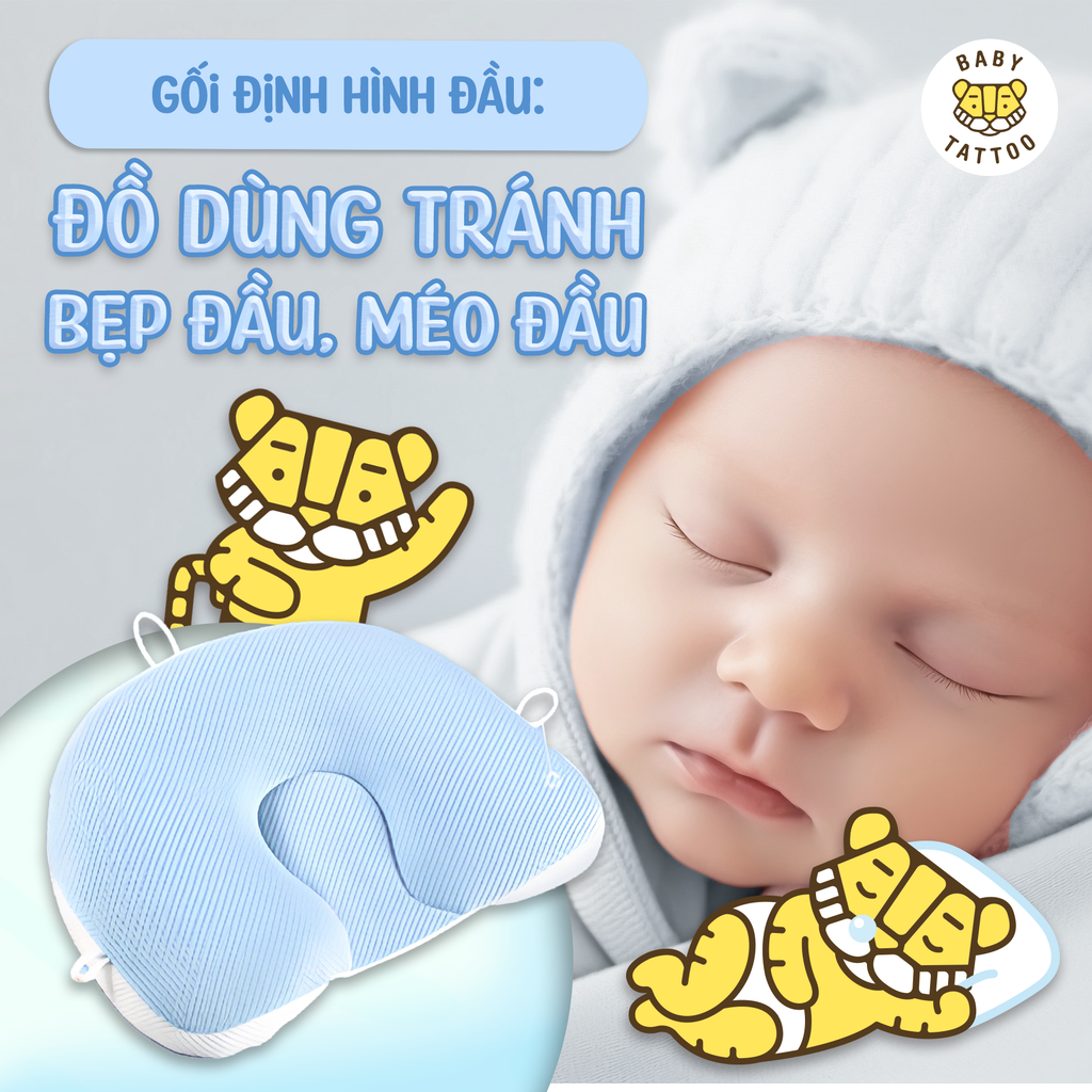 Gối Định Hình Đầu: Đồ Dùng Thiết Yếu Cho Trẻ Sơ Sinh Tránh Bẹp Đầu, Méo Đầu