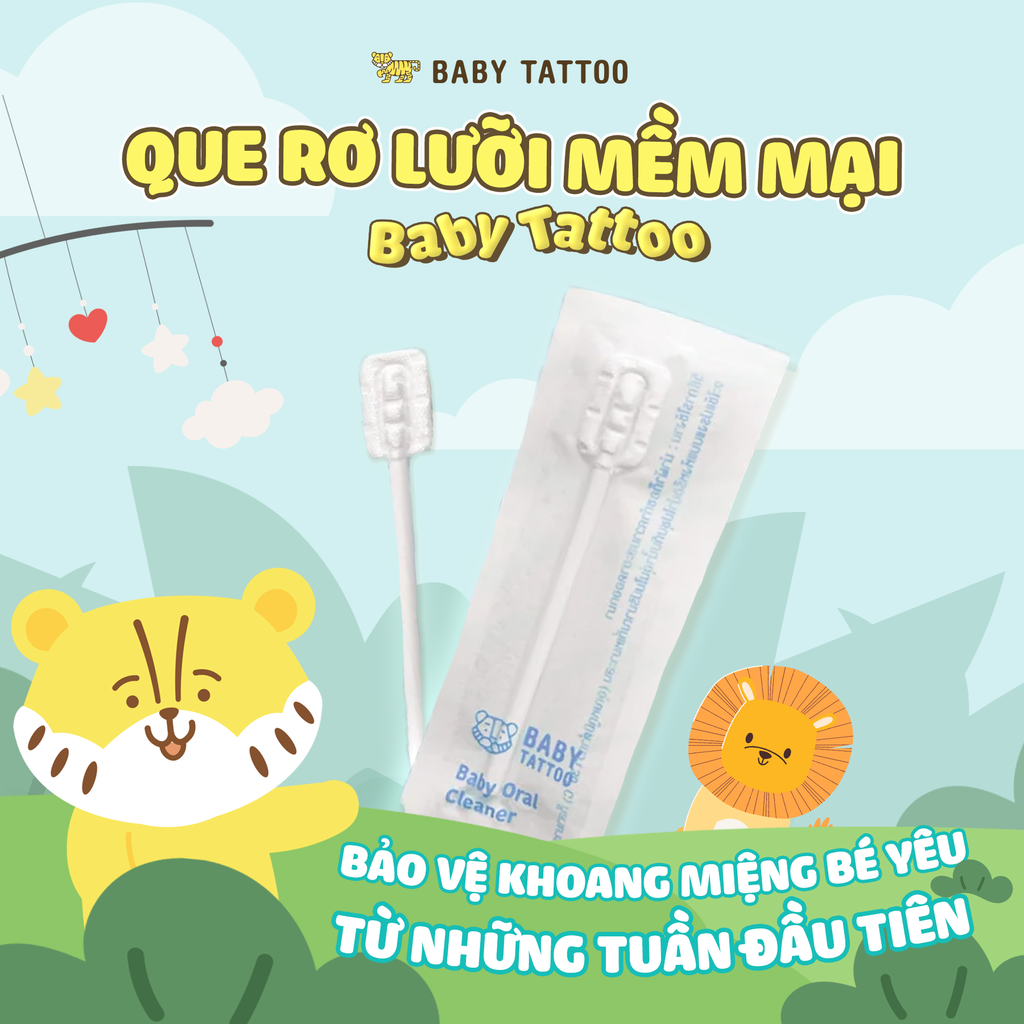 Que Rơ Lưỡi Mềm Mại BABY TATTOO – Bảo Vệ Khoang Miệng Bé Yêu Từ Những Tuần Đầu Tiên