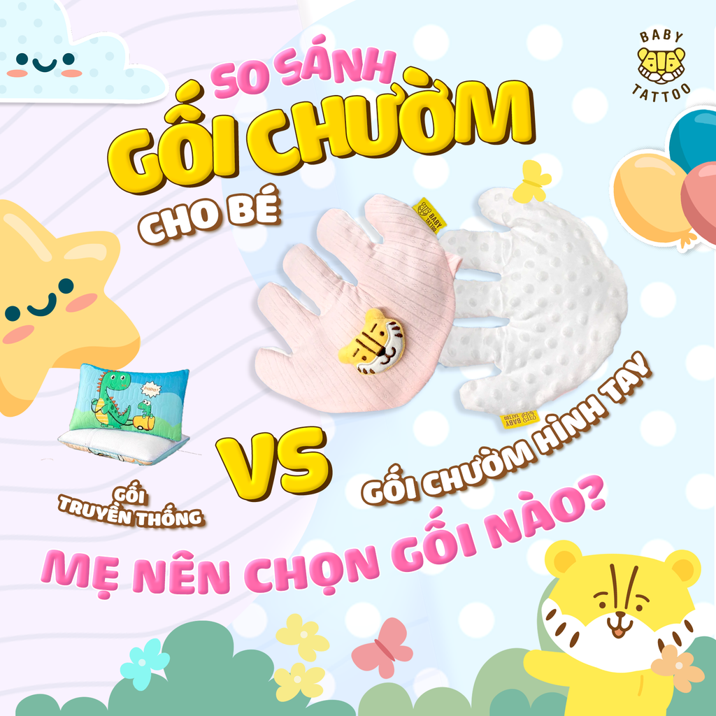 So Sánh Gối Chườm Hình Tay Với Các Loại Gối Truyền Thống Cho Bé: Mẹ Nên Chọn Gối Nào?
