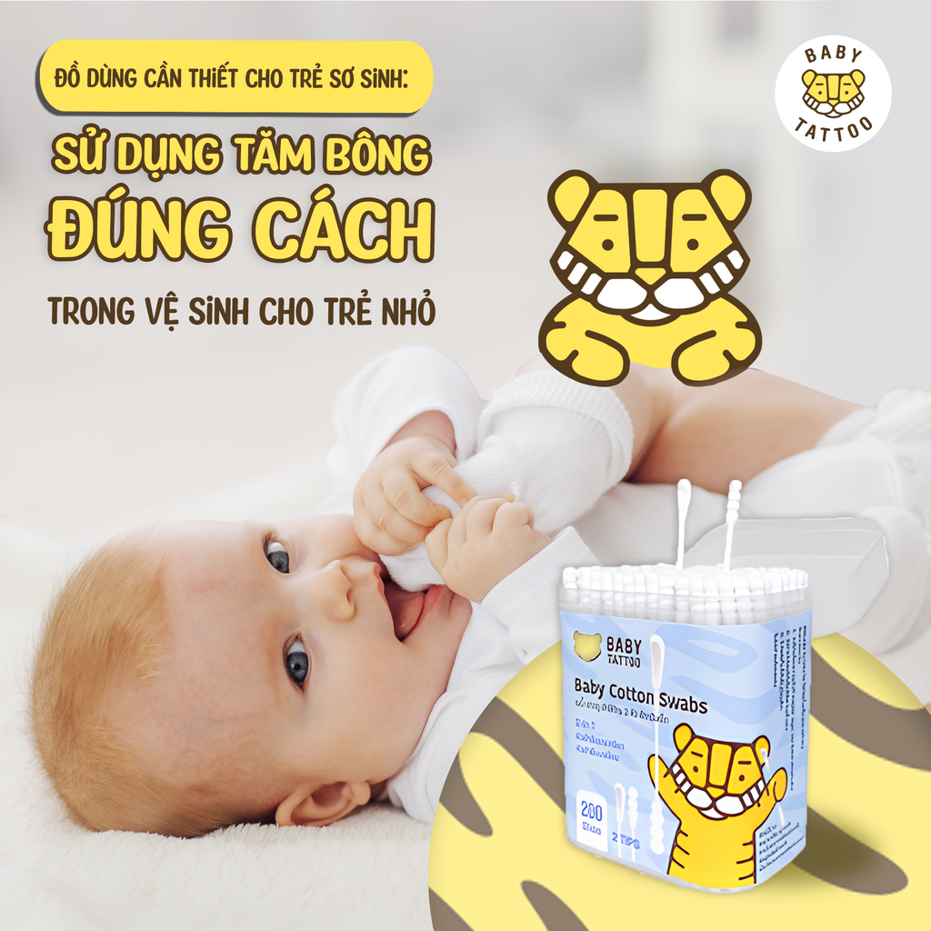 Đồ Dùng Cần Thiết Cho Trẻ Sơ Sinh: Sử Dụng Tăm Bông Đúng Cách Trong Vệ Sinh Cho Trẻ Nhỏ