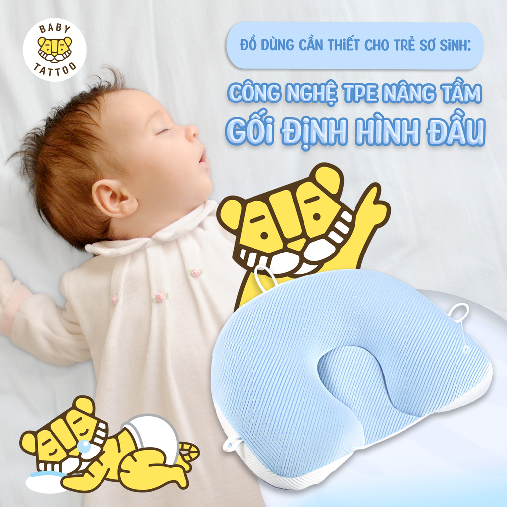 Đồ Dùng Cần Thiết Cho Trẻ Sơ Sinh: Công Nghệ TPE Nâng Tầm Gối Định Hình Đầu