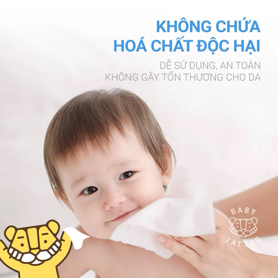 khăn ướt baby tattoo an toàn cho bé