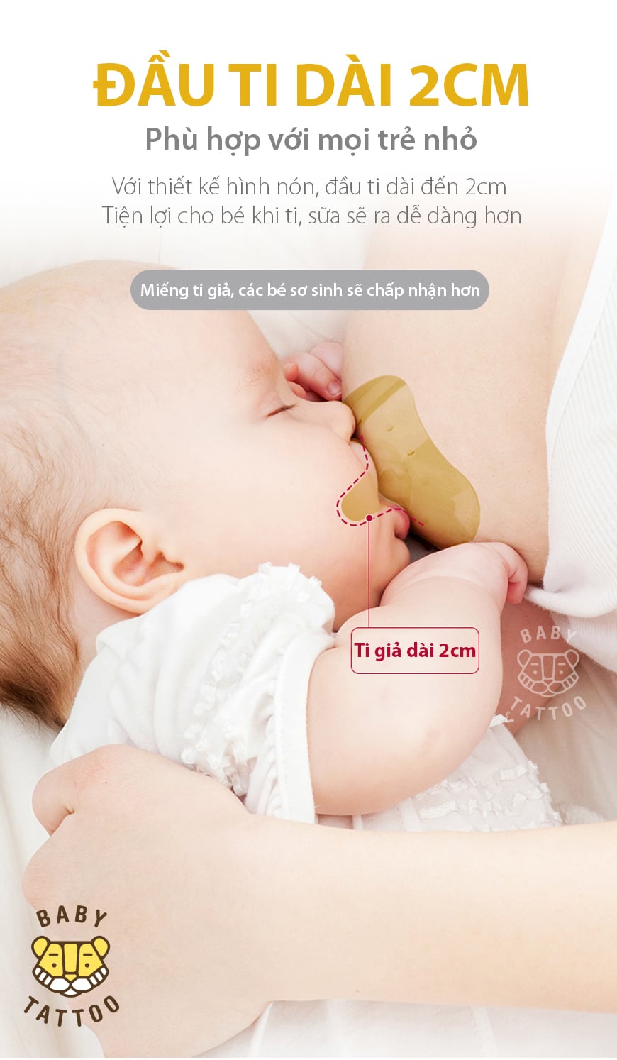 độ dài trợ ti cho mẹ 2 cm