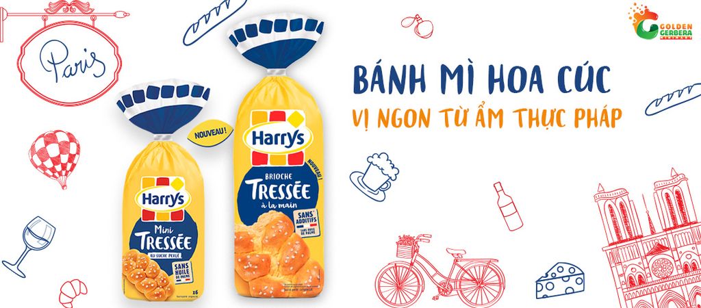 Khám phá Bánh mì hoa cúc Harrys Brioche Tressée - Vị ngon từ ẩm thực Pháp