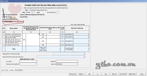 Hướng dẫn kê khai thuế GTGT trực tiếp trên doanh thu tờ khai GTGT mẫu số 04-GTGT
