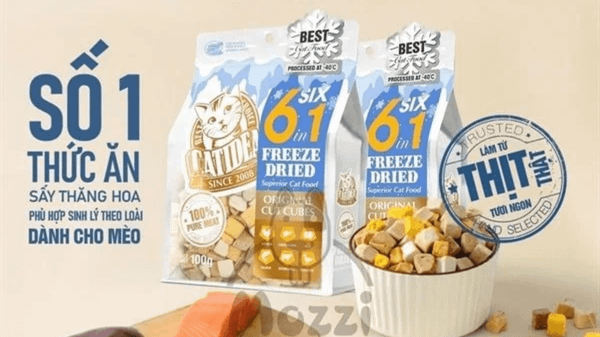 Bánh thưởng ăn vặt cho mèo CatIdea Thịt tươi sấy thăng hoa Freeze Dried
