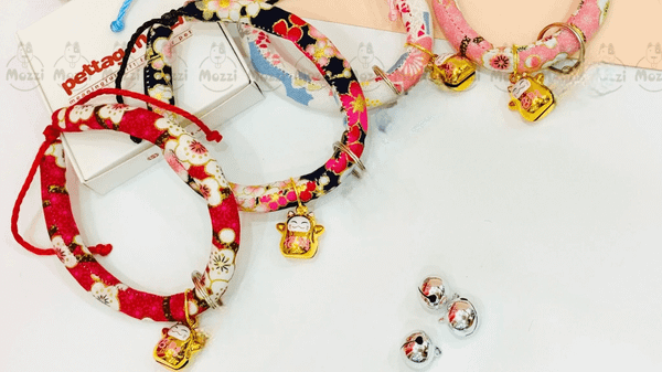 Vòng cổ cho mèo handmade Nhật Bản kèm chuông