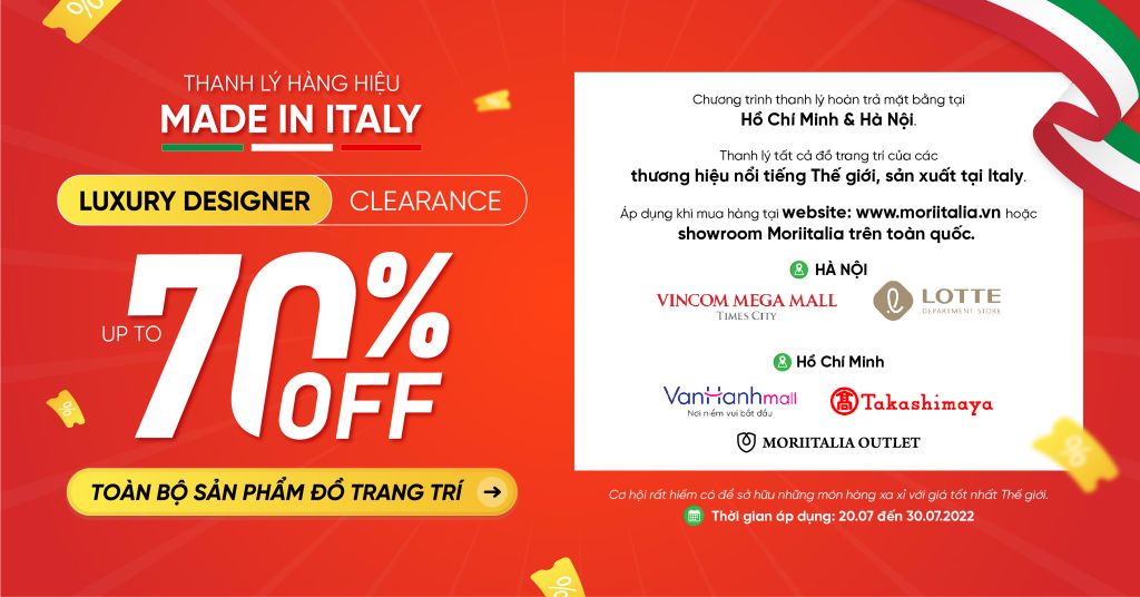 [THANH LÝ HÀNG HIỆU Ý - SALE UP TO 70%]