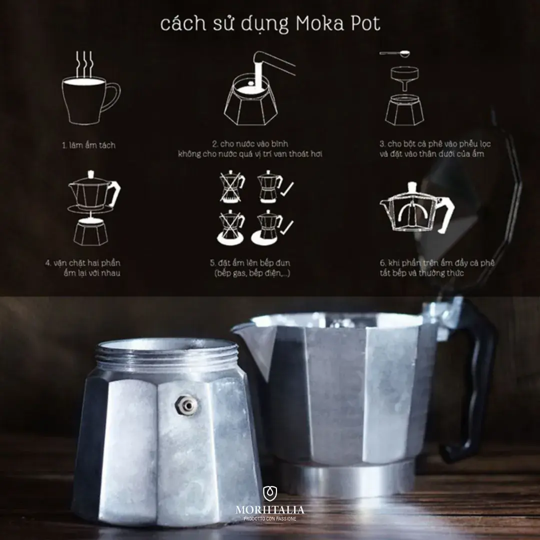 Bình Pha Cà Phê Moka Pot tại Moriitalia.vn Bình Pha Cà Phê Moka Pot tại Moriitalia.vn