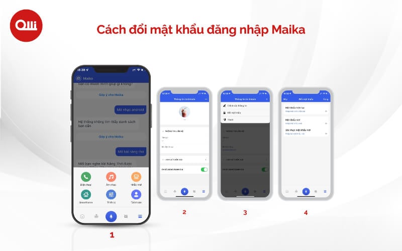 cách đổi mật khẩu trên ứng dụng Maika