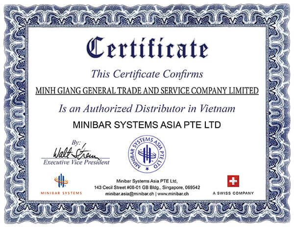 Minh Giang được uỷ quyền phân phối thương hiệu Minibar Systems tại Việt Nam