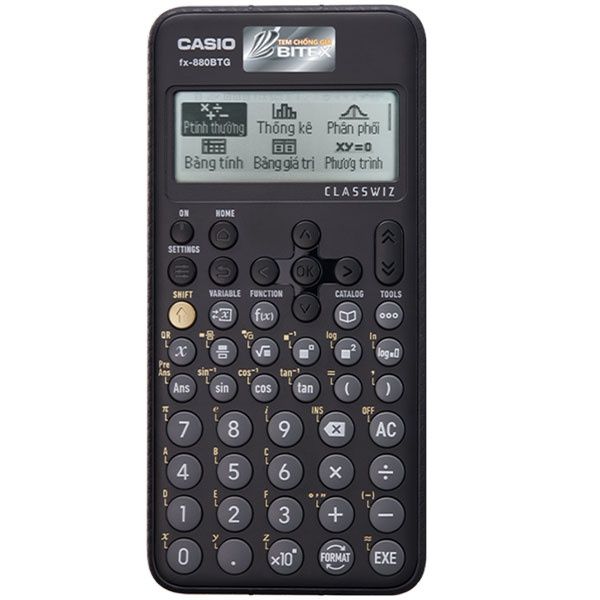 Máy tính Casio FX-880 BTG: Chiếc máy tính Casio FX-880 BTG được thiết kế với đầy đủ tính năng và