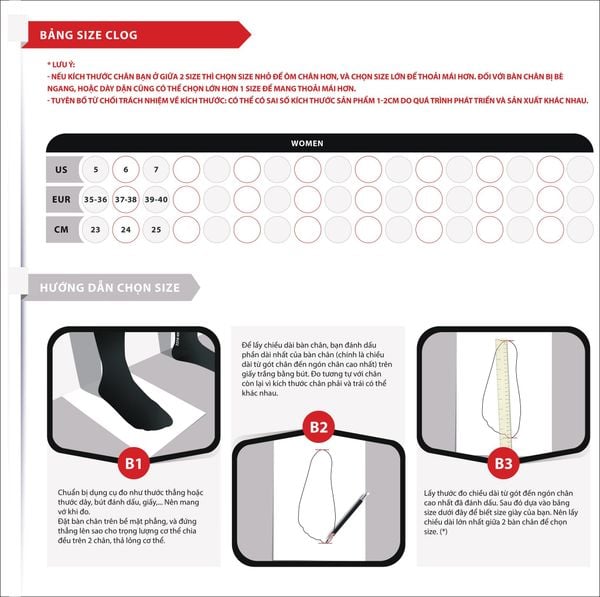 [SIZE CHART] CLOG 6422867220 & 6422867231