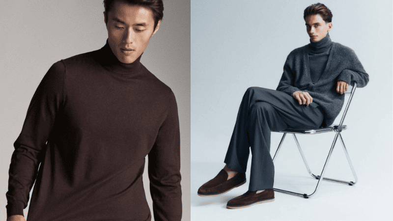 áo thun cổ lọ oversize dành cho nam