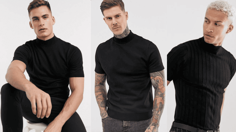 áo thun cổ lọ tay ngắn dành cho nam