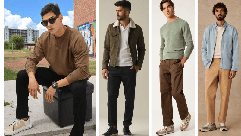 Áo thun tay dài mặc với quần jogger