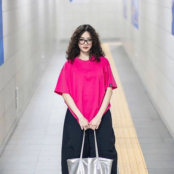 Áo thun unisex basic màu hồng