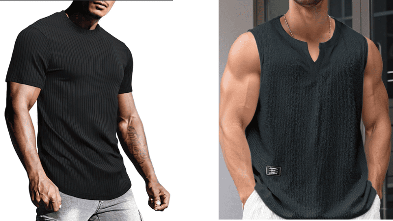 Áo thun vạt bầu nam mặc với quần short