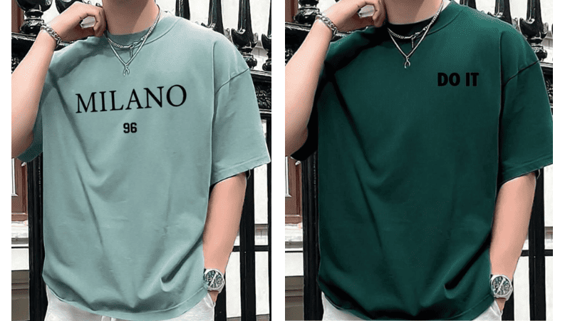 Áo thun xám phối với quần màu trắng dành cho nam