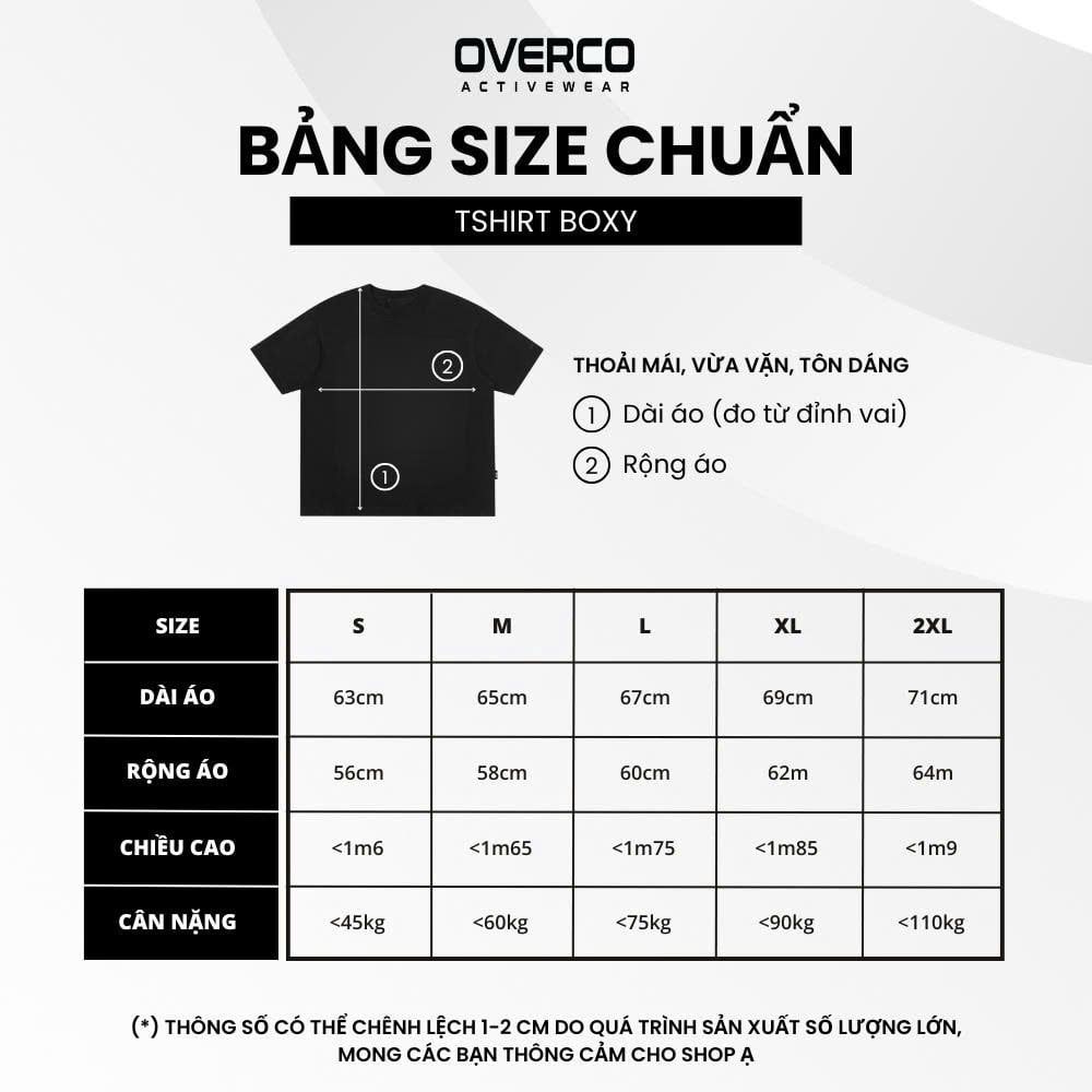 bảng size áo thun boxy