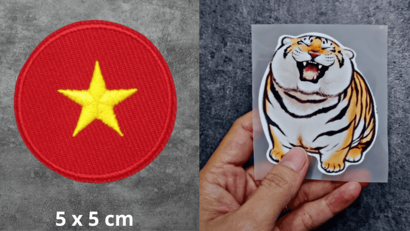 thêu patch che đi lỗ hổng trên áo thun