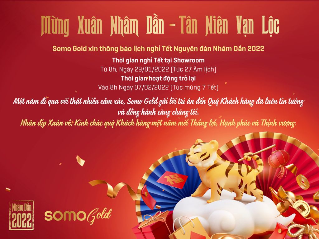 Thông báo nghỉ Tết Nguyên Đán - Nhâm Dần 2022