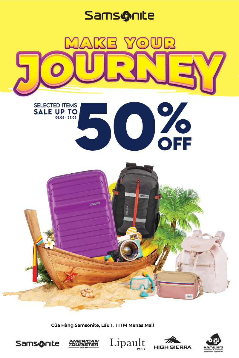 Samsonite SALE upto 50% cùng nhiều quà tặng hấp dẫn tại TTTM Menas Mall