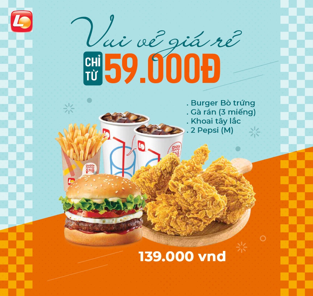 COMBO CHÀO HÈ: VUI VẺ GIÁ RẺ VỚI LOTTERIA TẠI TÒA NHÀ MENAS