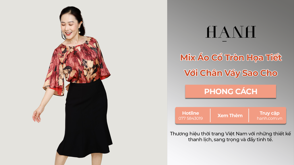Mix Áo Cổ Tròn Họa Tiết Với Chân Váy Sao Cho Phong Cách?
