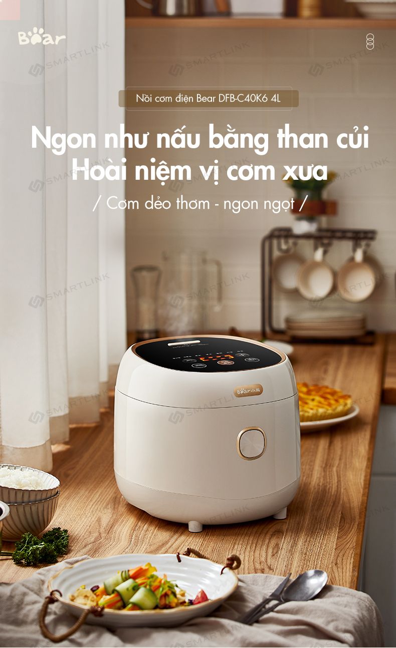 Nồi cơm điện Bear DFB-C40K6 Smart-link Việt Nam