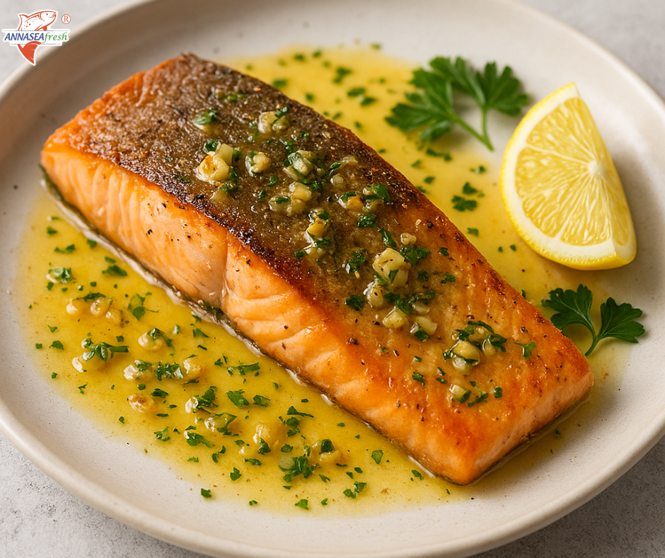 Cá Hồi Áp Chảo Sốt Bơ Tỏi | Công Thức Chuẩn Nhà Hàng 5 Sao