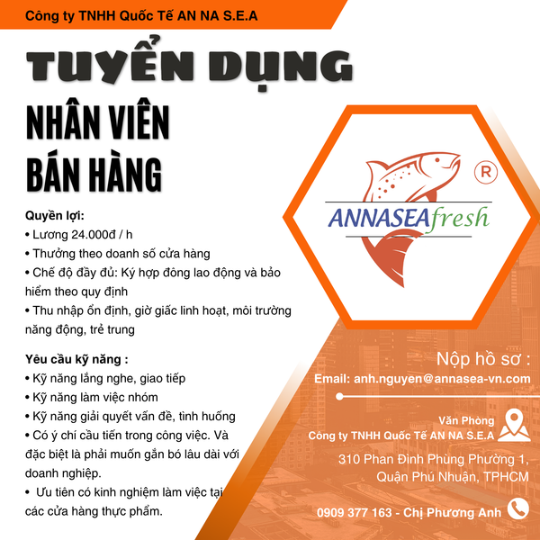 TUYỂN DỤNG NHÂN VIÊN BÁN HÀNG