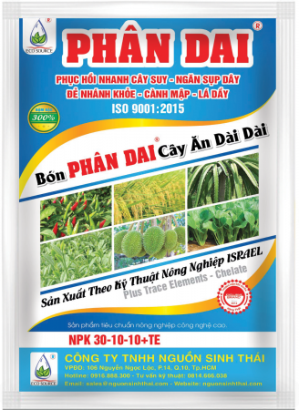 PHÂN DAI NPK 30-10-10+TE - Tăng Rễ - Vượt Trồi Xanh