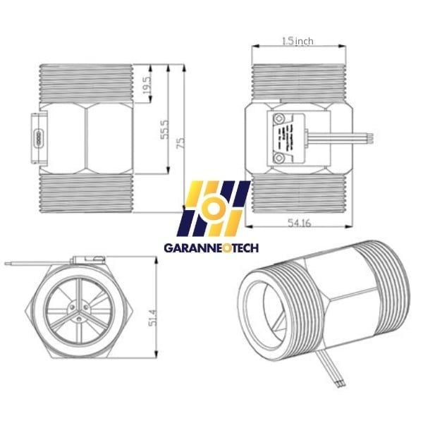 Cảm Biến Lưu Lượng Nước DN40