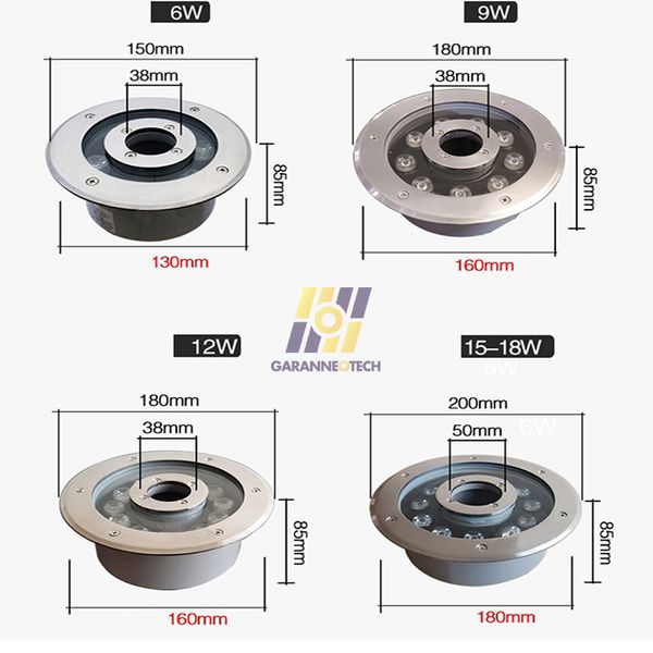 Đèn Led Dưới Nước Trang Trí Cho Đài Phun Nước, Hồ Bơi, Bể Cá IP68