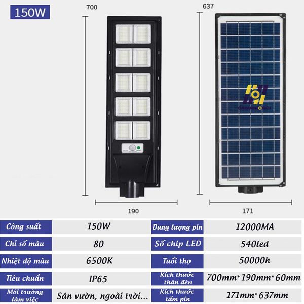 Đèn Led Năng Lượng Mặt Trời Sân Vườn, Đường Phố Công Suất 30-200W