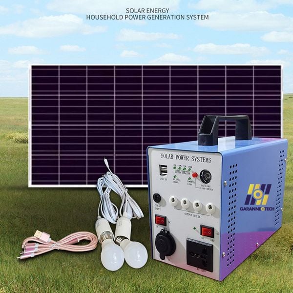 Máy Phát Điện Bằng Năng Lượng Mặt Trời 10W-100W (Điện 220V) Pin Lithium 12V Bền, Nhỏ Gọn, Dễ Mang Theo