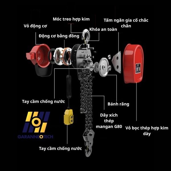 Pa lăng xích điện 220V và 380V