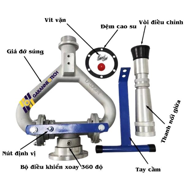 súng phun nước áo lực cao vòi xoay cho xe phun nước