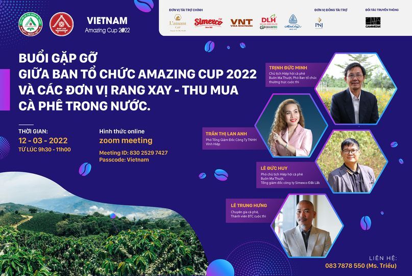 Gặp gỡ giữa Ban tổ chức Cuộc thi cà phê đặc sản Việt Nam 2022 với các nhà rang xay, thu mua trong nước.