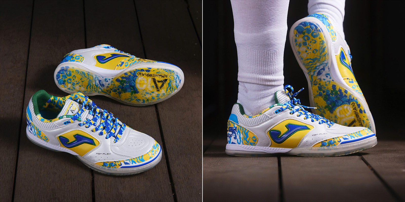 あっきー【新品】⭐️25.5㎝⭐️JOMA トップフレックスAMANDINHA Futsal shoes Top Flex 24 Amandinha indoor white yellow | JOMA®
