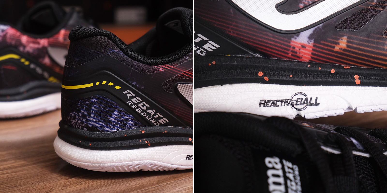 GIÀY ĐÁ BÓNG SÂN FUTSAL JOMA REGATE REBOUND 2301 IN - ĐEN/TRẮNG