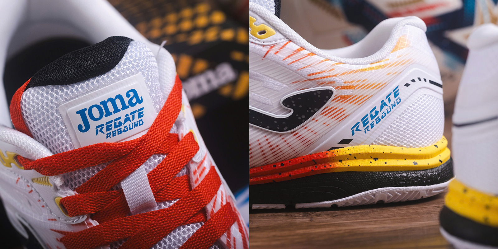 GIÀY ĐÁ BÓNG SÂN FUTSAL JOMA REGATE REBOUND 2476 - TRẮNG/ĐỎ